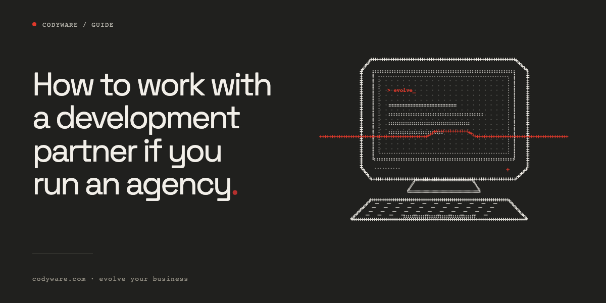 Illustration made of characters: Guide. How to work with a development partner if you run an agency